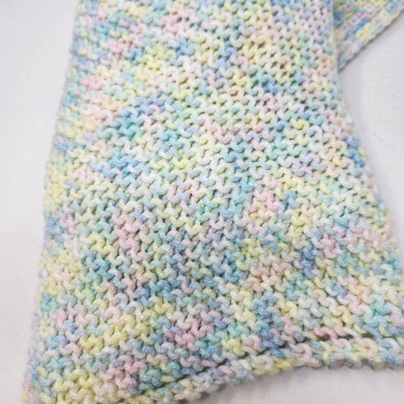 Handmade Baby Blanket & Hat Set, Pastel Rainbow Knitted Set - Picture 5 of 8